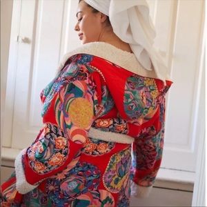 Alexandra Farmer Anthropologie Sherpa Lined Hooded Robe